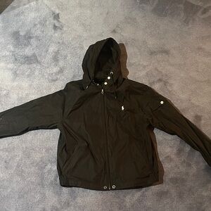 Polo by Ralph Lauren Black Hooded Windbreaker Jacket